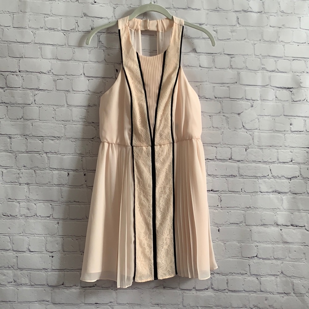 BCBGeneration soft pink dress. Lace & black design